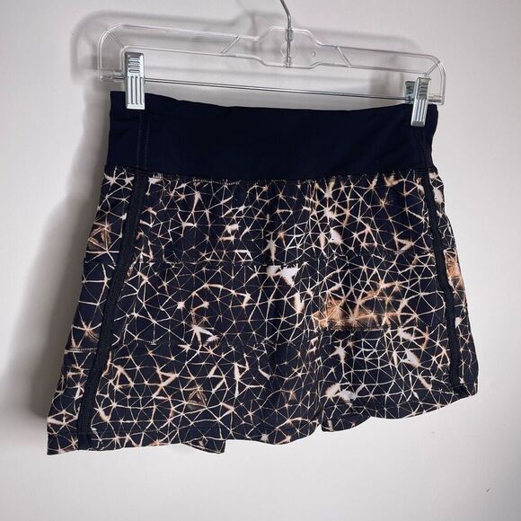 Lululemon Pace Rival Star Crush Skirt Skort Black Beige Run Gym Golf Tennis 4 S - Picture 2 of 8